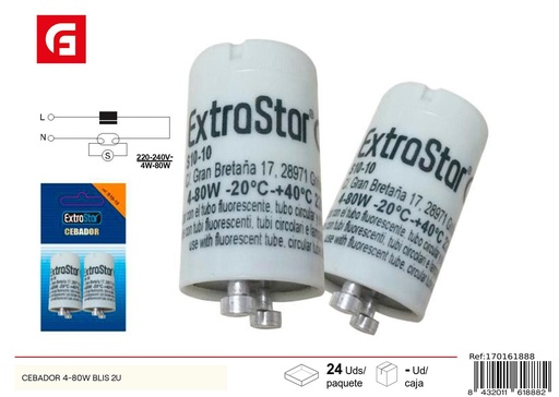 [170161888] Cebador de 4-80W, 2 unidades - Accesorios de iluminación