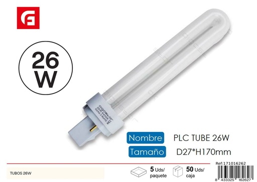 [171016262] Tubo LED PLC 2U 26W 6400K para iluminación