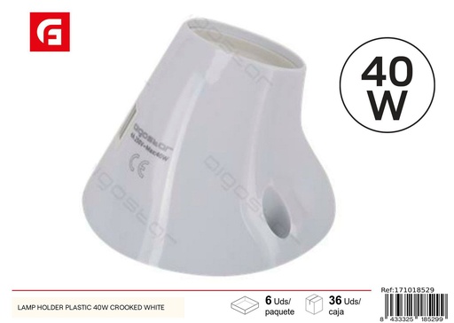 [171018529] Portalámparas plástico 40W torcido blanco - Suministros eléctricos