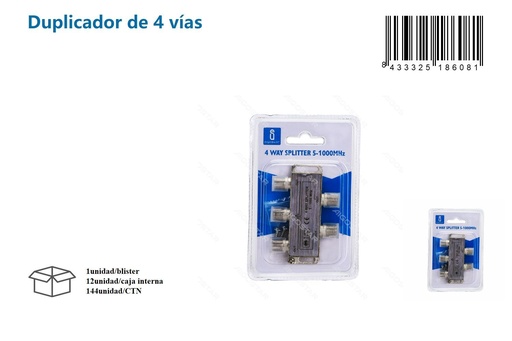 [171018608] Duplicador de 4 vías para conexiones eléctricas