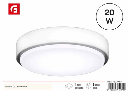 [171019274] Plafón LED 20W 6500K 2100lm para iluminación