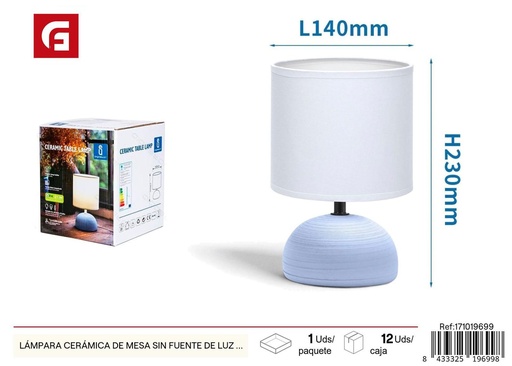 [171019699] Lámpara de cerámica de mesa sin fuente de luz E14 max. 40W