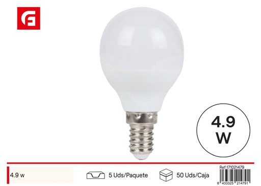 [171021479] Bombilla LED G45 E14 4.9W 3000K para iluminación del hogar