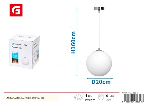 [171022894] Lámpara colgante de cristal E27 para iluminación