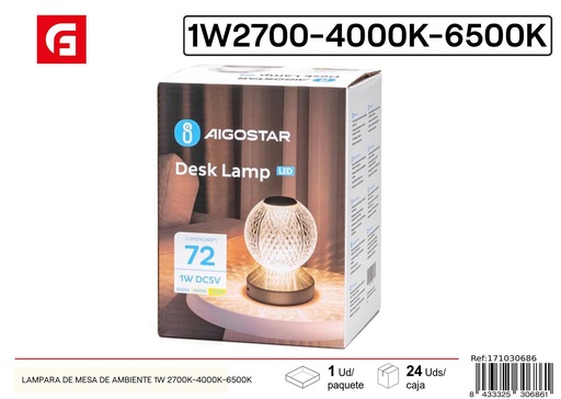 [171030686] Lámpara de mesa ambiental 1W 2700K-4000K-6500K - Iluminación
