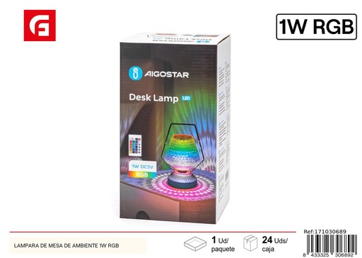 [171030689] Lámpara de mesa de ambiente 1W RGB para iluminación decorativa