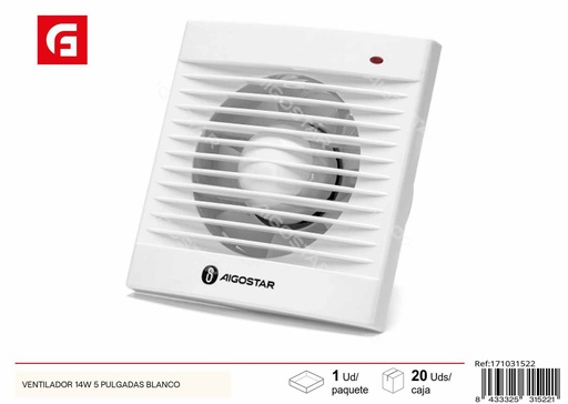 [171031522] Ventilador 14w 5 pulgadas blanco