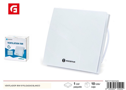 [171031525] Ventilador 18W 6 pulgadas - Suministros eléctricos