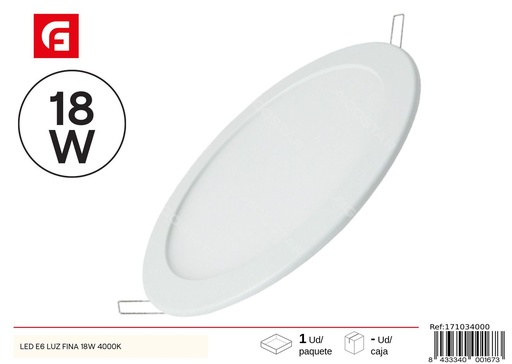 [171034000] Bombilla LED E6 luz fina 18W 4000K