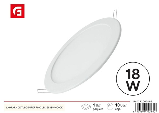 [171000168] Lámpara LED ultrafina redonda 18W luz blanca 6000K para techo