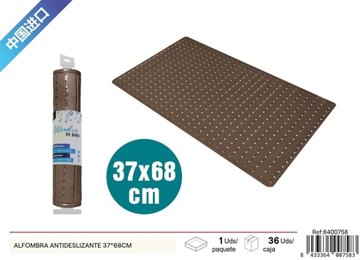[6400758] Alfombra antideslizante color café 37x68cm - Accesorios de baño