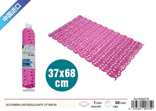 [6400775] Alfombra antideslizante rosa 37x68 cm - Accesorios de baño