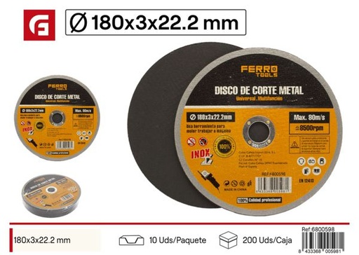 [6800598] Disco de corte 180mm para metal