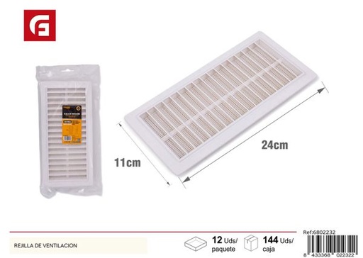 [6802232] Rejilla de ventilación para aireación