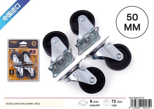 [6802575] Ruedas giratorias 50mm 4pcs - Accesorios de ferretería