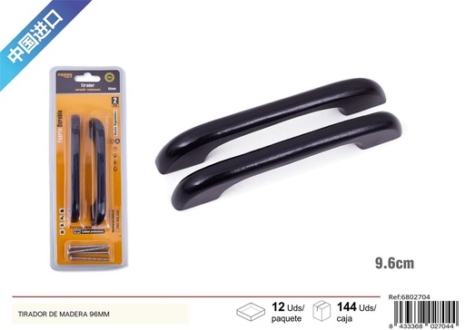 [6802704] Tirador de madera de 96 mm 2 pcs negro - Liquidación de muebles