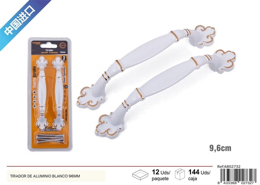 [6802732] Tirador de aluminio blanco 96mm 2pcs - Accesorios para muebles