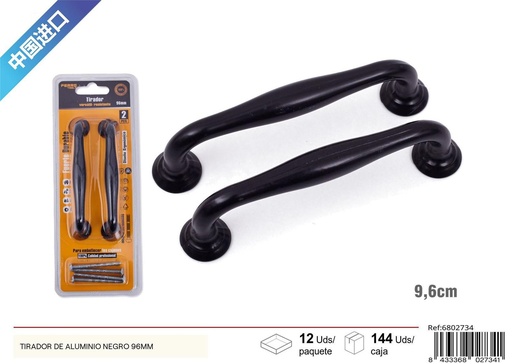 [6802734] Tirador de aluminio negro B-4 96mm 2pcs - Accesorios para muebles