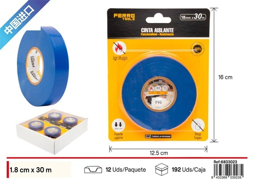 [6803023] Cinta aislante antiflama 18 mm*30 m - Herramientas de ferretería