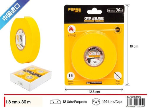 [6803025] Cinta aislante antiflama 18 mm*30 m - Herramientas de ferretería