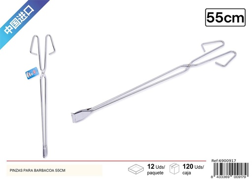 [6900917] Pinzas para barbacoa 55cm de acero inoxidable