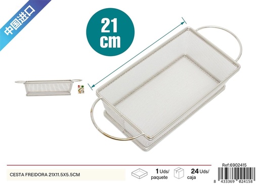 [6902415] Cesta freidora de acero inoxidable 21x11.5cm - Utensilio de cocina para frituras