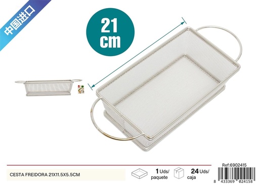 [6902415] Cesta freidora de acero inoxidable con doble asa 21x11.5x5.5cm para frituras