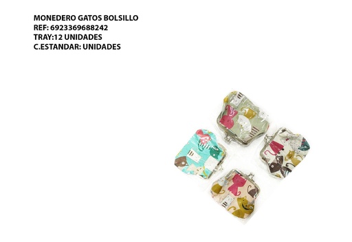 [8433637114253] Monedero gatos para bolsillo