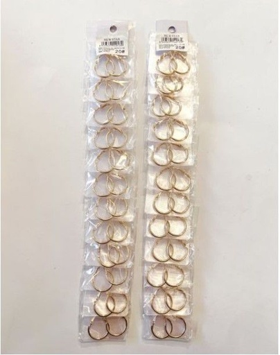 [8433637140139] Pendientes aros dorados 2 cm 12/u NS - Bisutería y accesorios