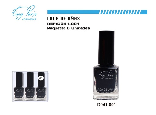 [D041-001] Laca de uñas negra fácil 6 pz - Productos de belleza