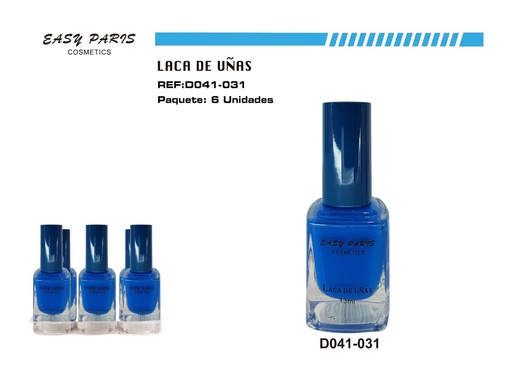 [D041-031] Laca de uñas azul 6 pz - Cosméticos para uñas
