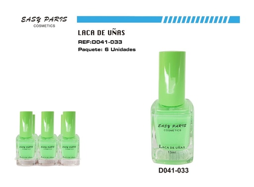 [D041-033] Laca de uñas verde pastel 6/u para manicura