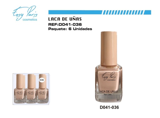 [D041-036] Laca de uñas beige 6 pz - Cosméticos para belleza