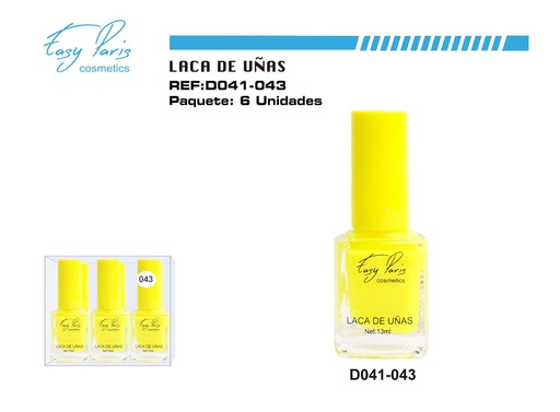 [D041-043] Laca de uñas amarillo fosforescente Easy 6/U