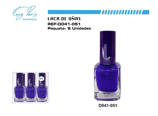 [D041-051] Esmalte de uñas Easy Paris 6 unidades para manicura