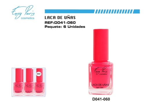 [D041-060] Laca de uñas easy Paris 6 pz - Cosméticos para belleza
