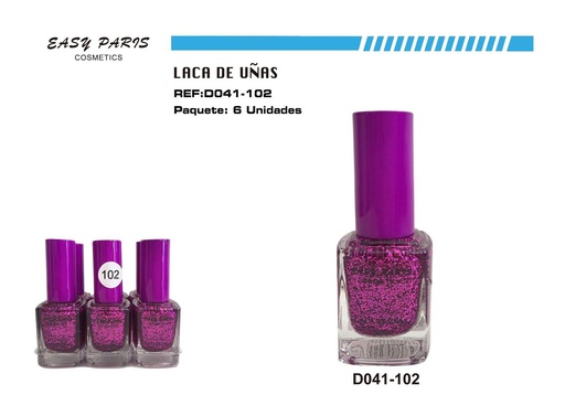 [D041-102] Laca de uñas easy Paris 6 pz - Productos de belleza