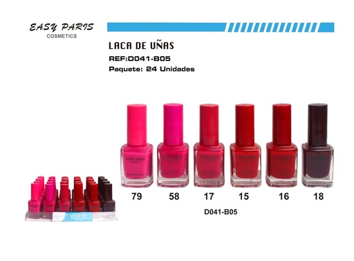 [D041-B05] Laca de uñas easy Paris 24 pz - Cosméticos para belleza