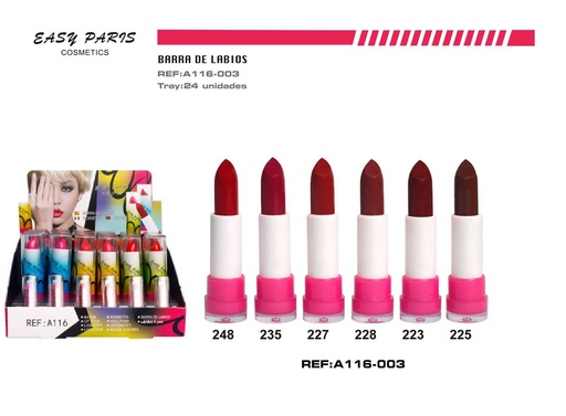 [A116-03] Barra de labios 24/u con probador para maquillaje