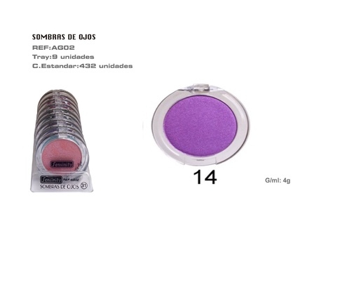 [AG02-14] Sombra de ojos lila 9 pz - Productos de maquillaje