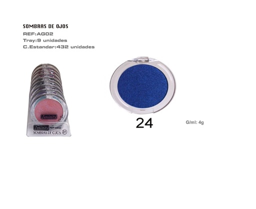 [AG02-24] Sombra de ojos azul zafiro 9/u para maquillaje profesional