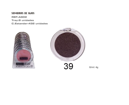 [AG02-39] Sombra de ojos marrón oscuro 9 pz - Productos de maquillaje