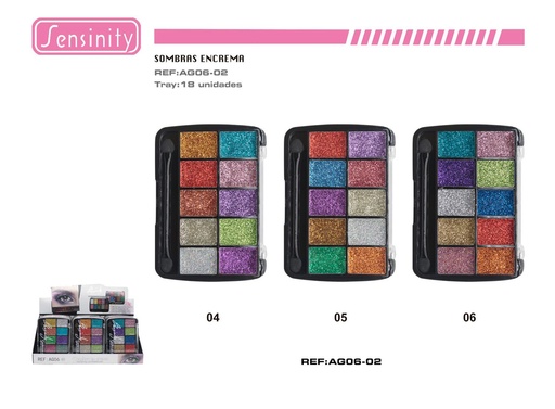 [AG06-02] Crema de sombra de ojos glitter 18/u Sensinity