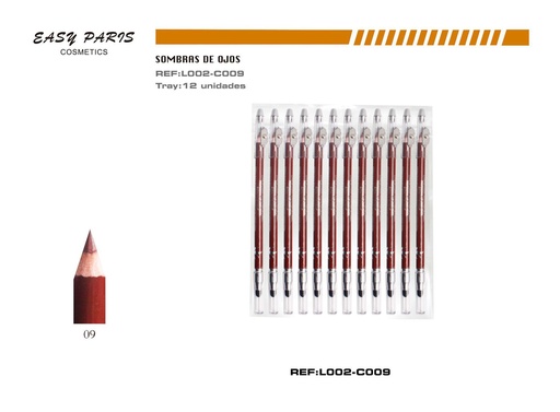 [L002-C09] Lápiz c/sacapunta + difuminador 12 pcs - Cosméticos