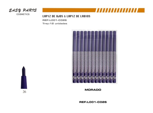 [L001-C26] Perfilador automático morado para maquillaje