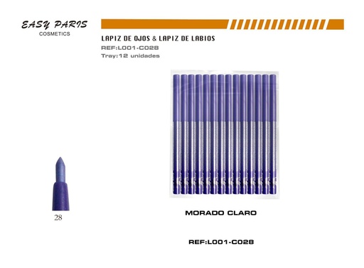 [L001-C28] Perfilador automático morado claro para maquillaje