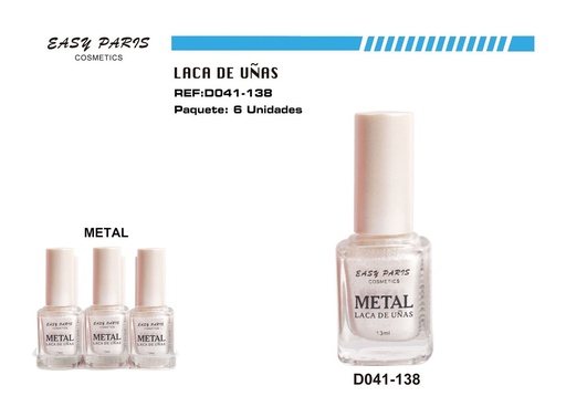 [D041-138] Laca de Uñas Metalizada 6/U - Esmalte metalizado para uñas