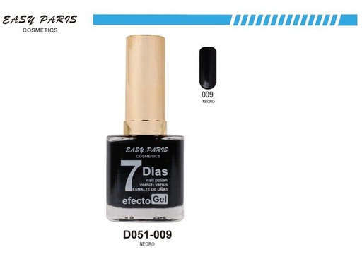 [D051-009] Esmalte de uñas negro de 9 días 6/u 144/u