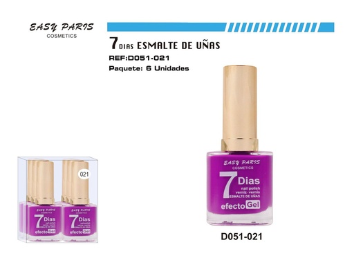 [D051-021] Laca de uñas 9 días 6/u 144/u para manicura