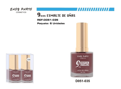 [D051-035] Laca de uñas 9 días 6/u 144/u para manicura duradera